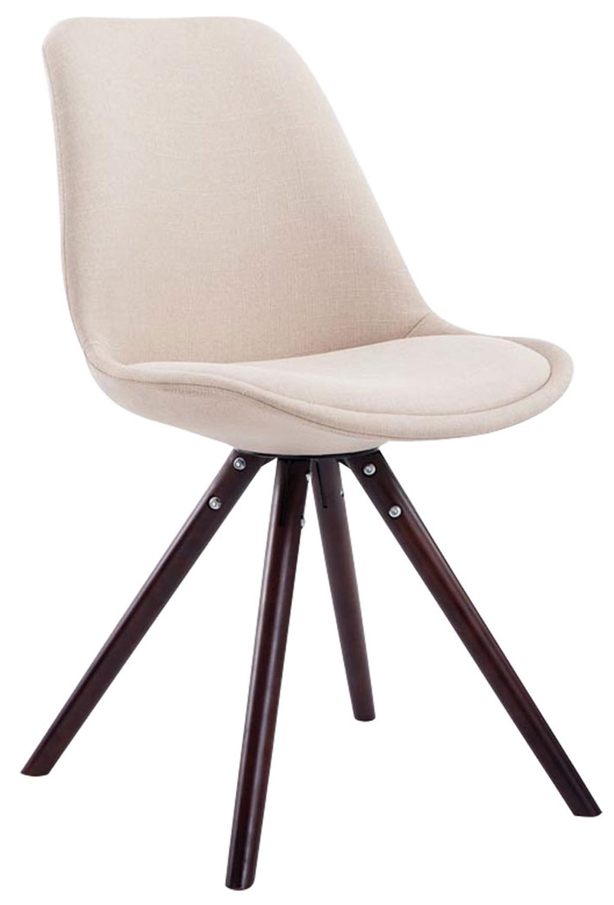 4er Set Stühle Toulouse Stoff Cappuccino Rund – Ansicht 8