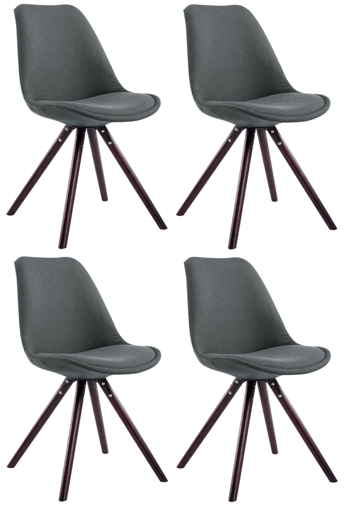 4er Set Stühle Toulouse Stoff Cappuccino Rund – Ansicht 10
