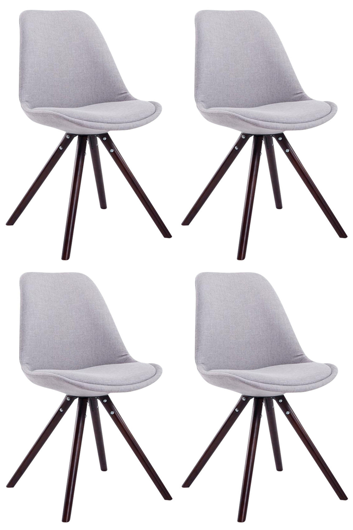4er Set Stühle Toulouse Stoff Cappuccino Rund – Ansicht 18