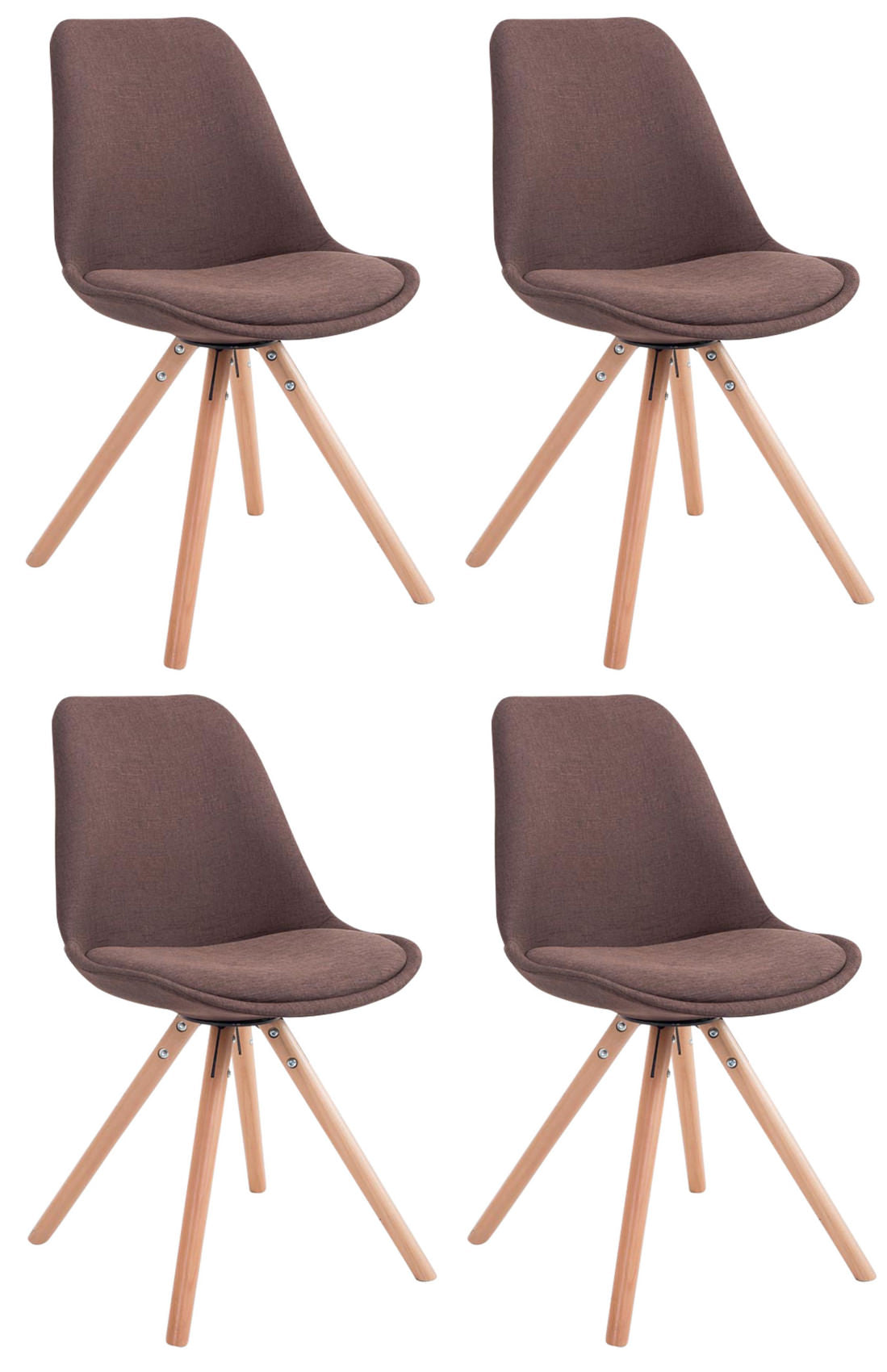 4er Set Stühle Toulouse Stoff Natura Rund – Ansicht 6