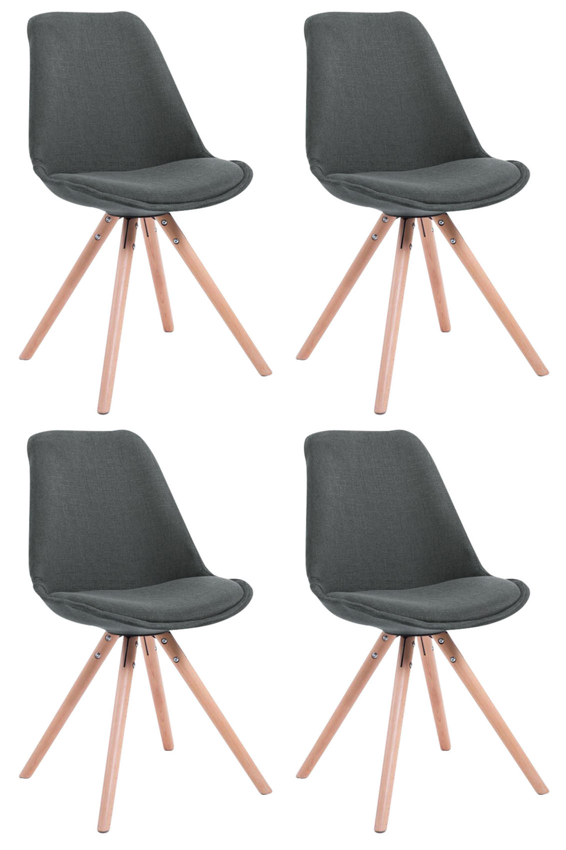 4er Set Stühle Toulouse Stoff Natura Rund – Ansicht 16