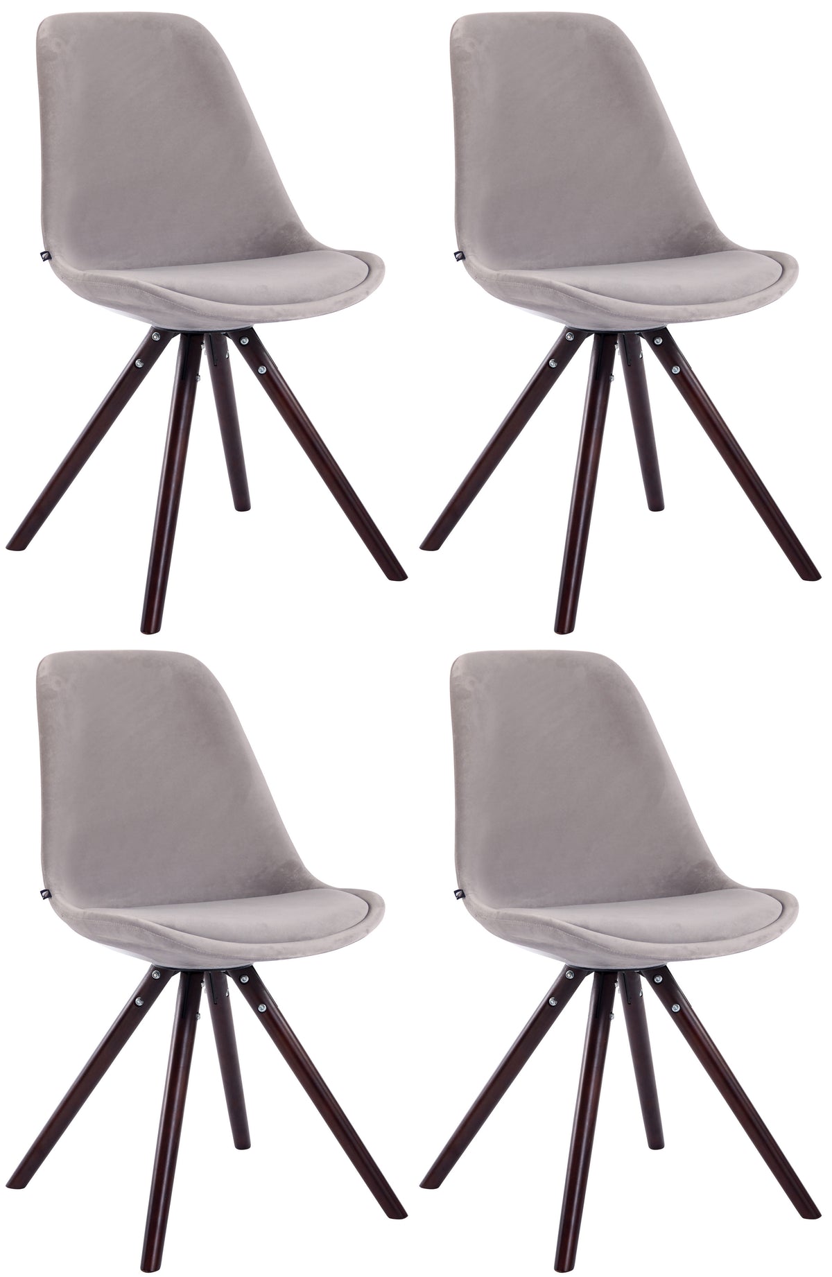 4er Set Stühle Toulouse Samt Rund cappuccino – Ansicht 17