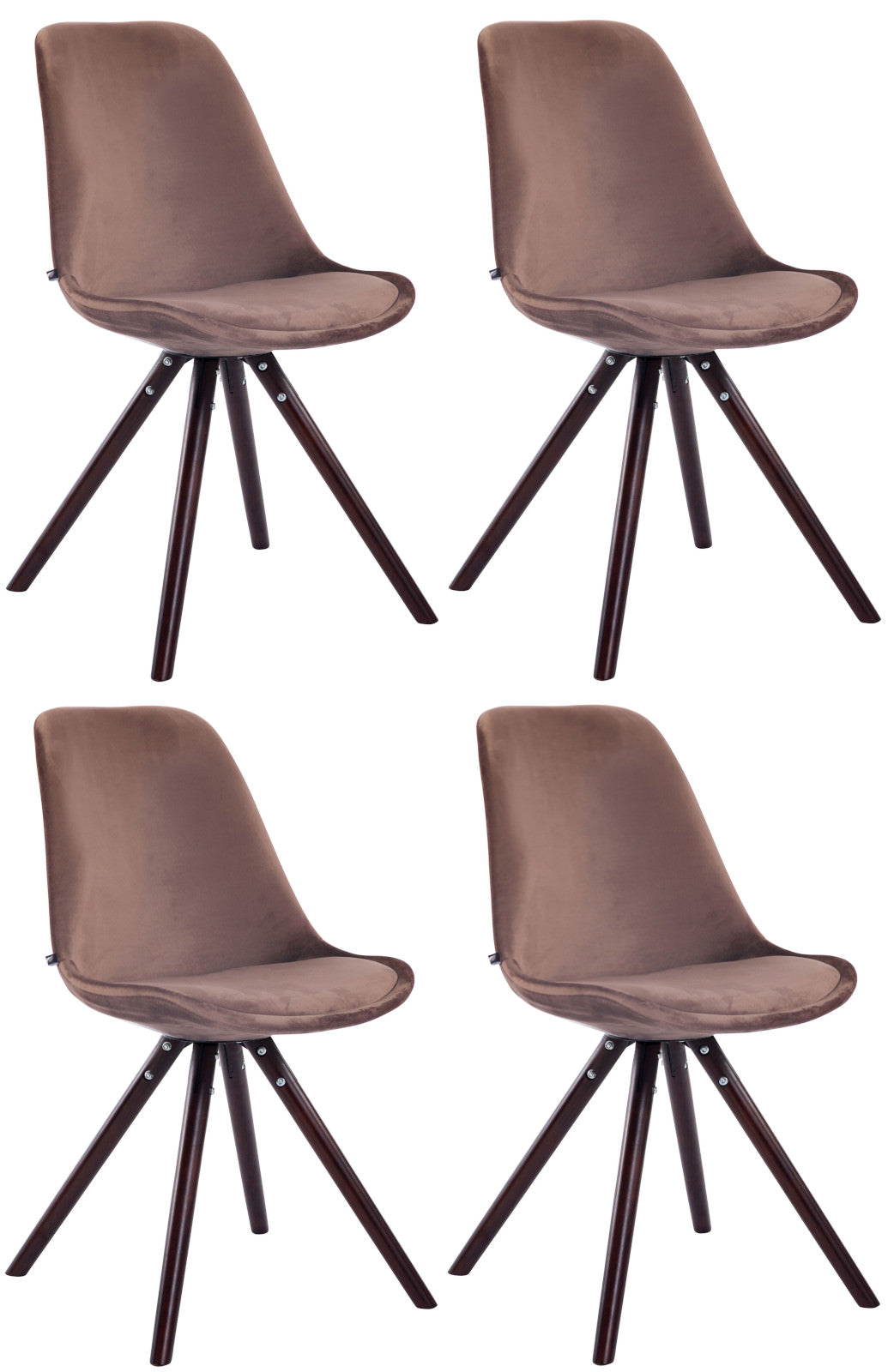 4er Set Stühle Toulouse Samt Rund cappuccino – Ansicht 5