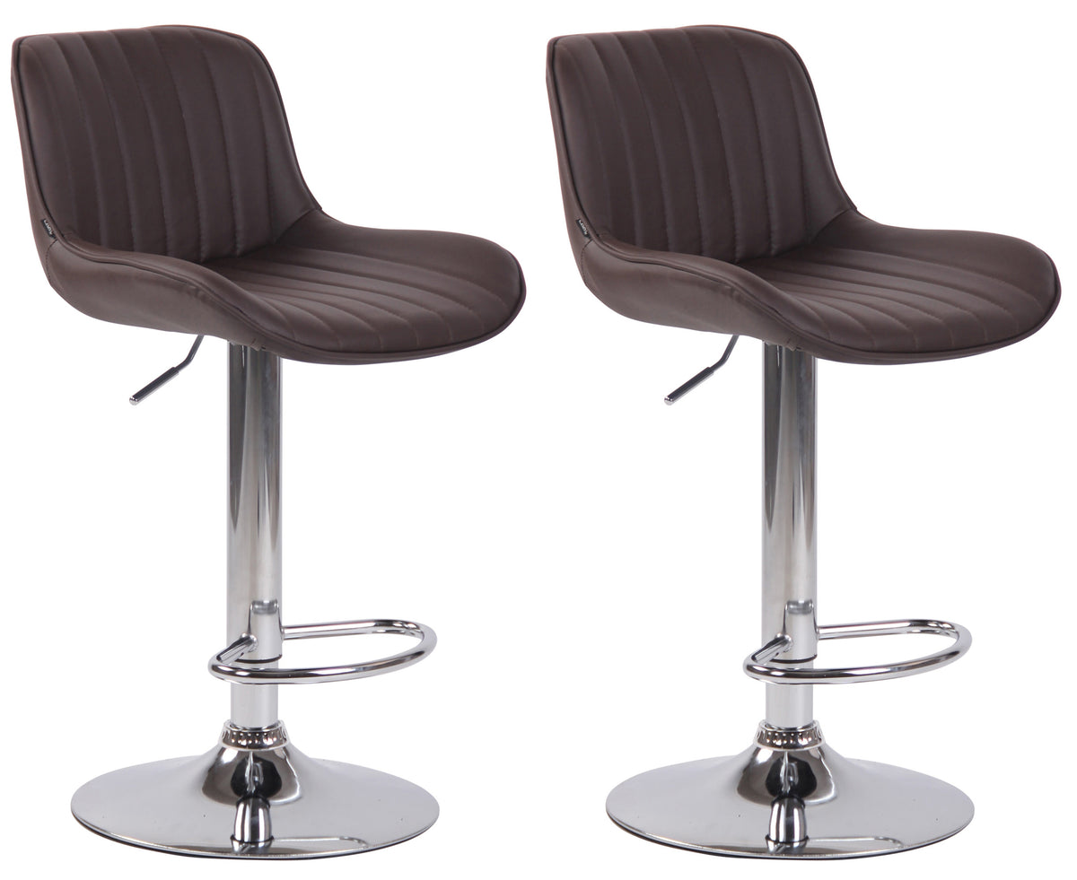 2er Set Barhocker Lentini Kunstleder chrom