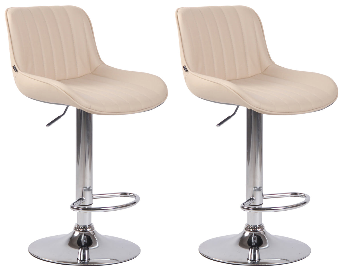 2er Set Barhocker Lentini Kunstleder chrom – Ansicht 5