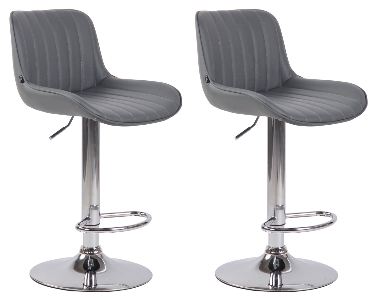 2er Set Barhocker Lentini Kunstleder chrom – Ansicht 9