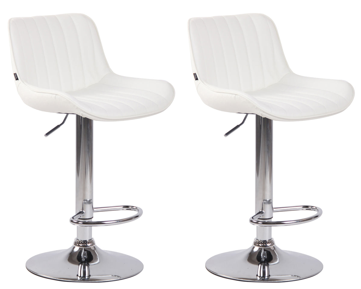 2er Set Barhocker Lentini Kunstleder chrom – Ansicht 17