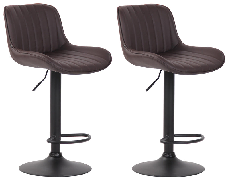 2er Set Barhocker Lentini Kunstleder schwarz