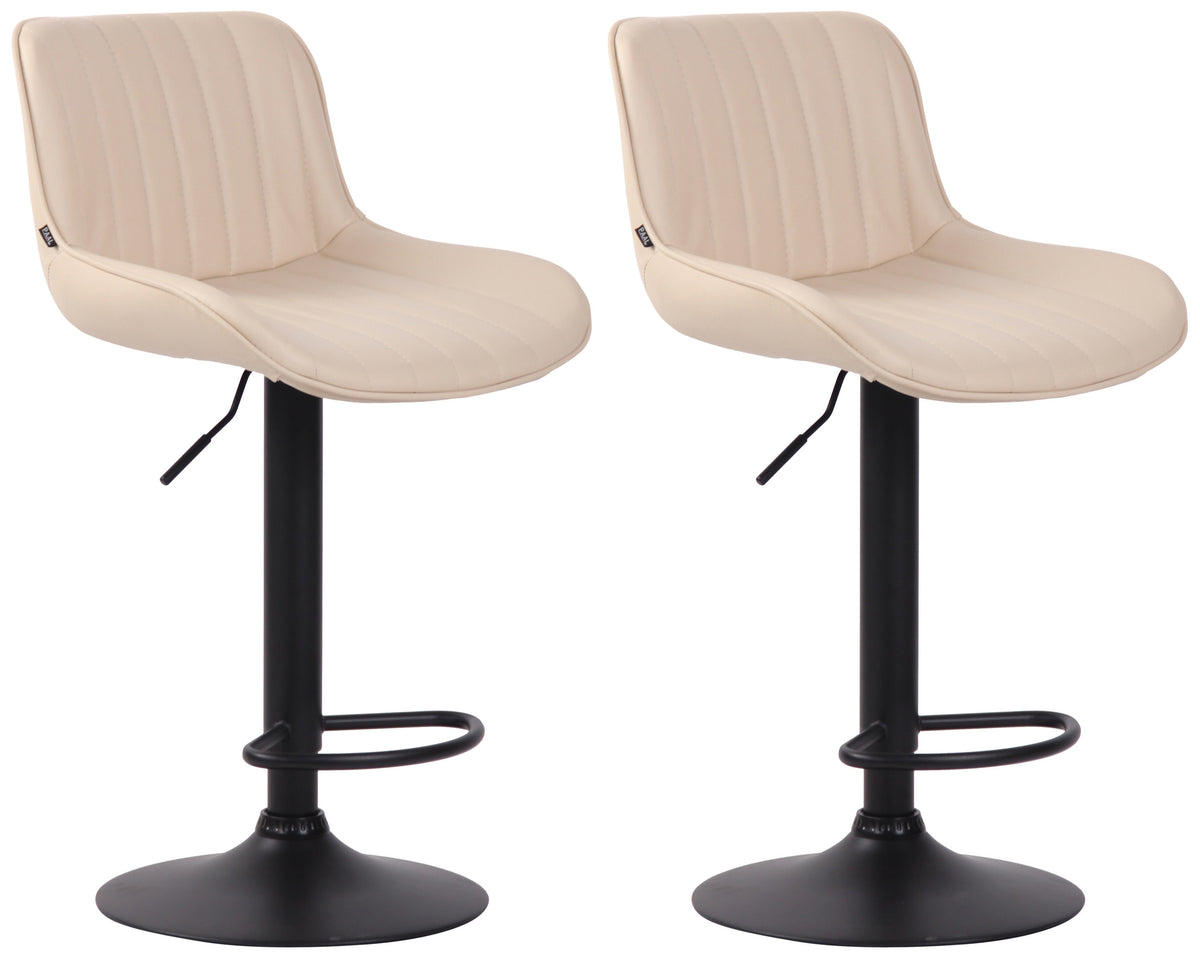 2er Set Barhocker Lentini Kunstleder schwarz – Ansicht 7