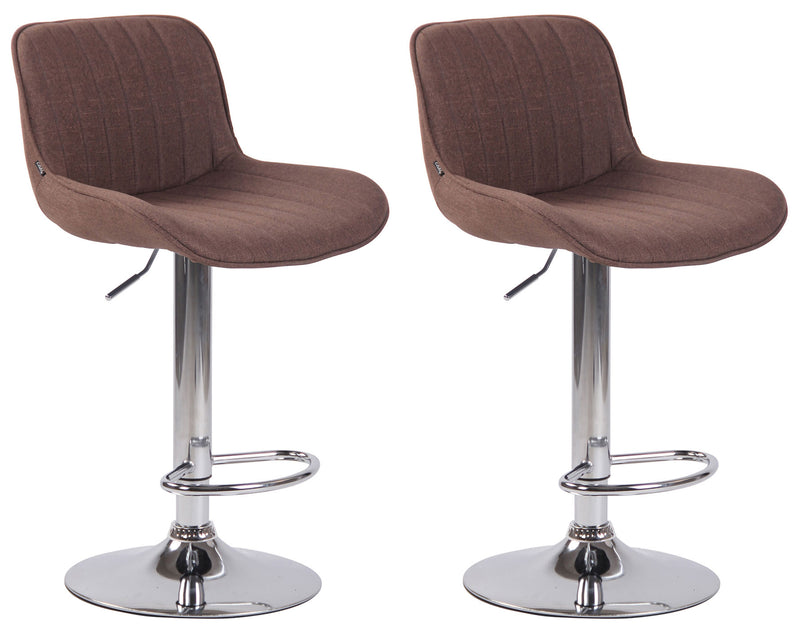 2er Set Barhocker Lentini Stoff chrom