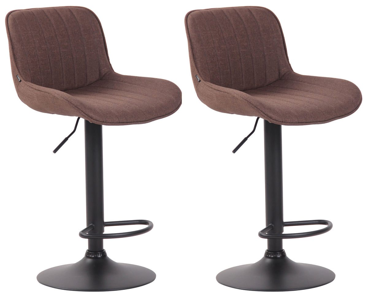 2er Set Barhocker Lentini Stoff schwarz