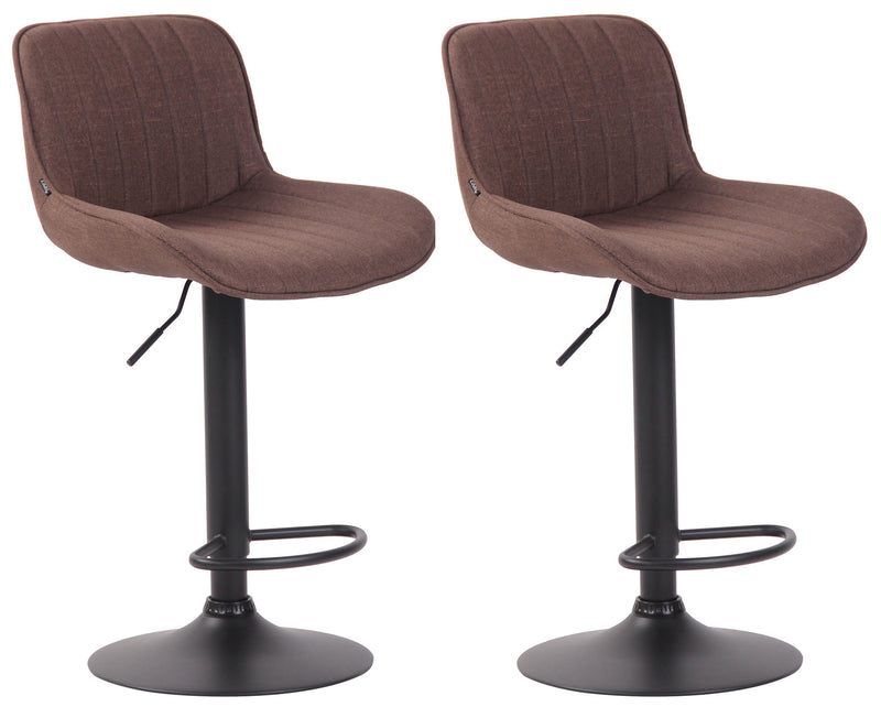 2er Set Barhocker Lentini Stoff schwarz