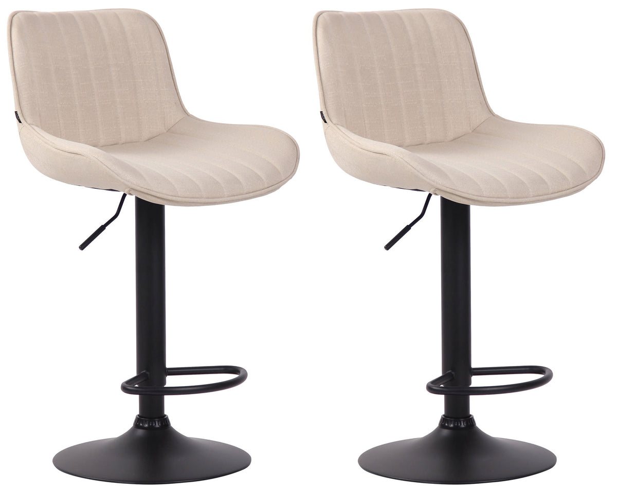 2er Set Barhocker Lentini Stoff schwarz – Ansicht 7