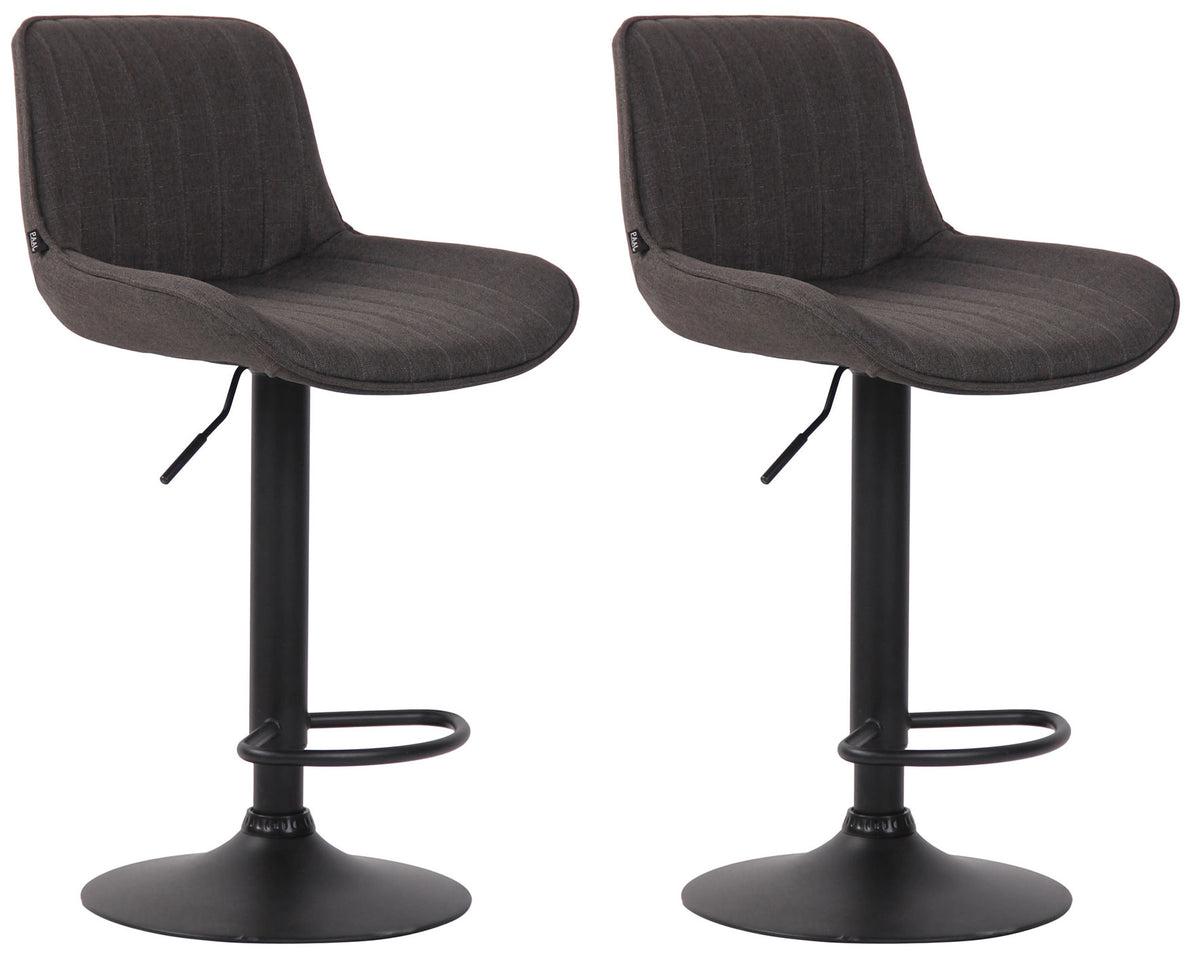 2er Set Barhocker Lentini Stoff schwarz