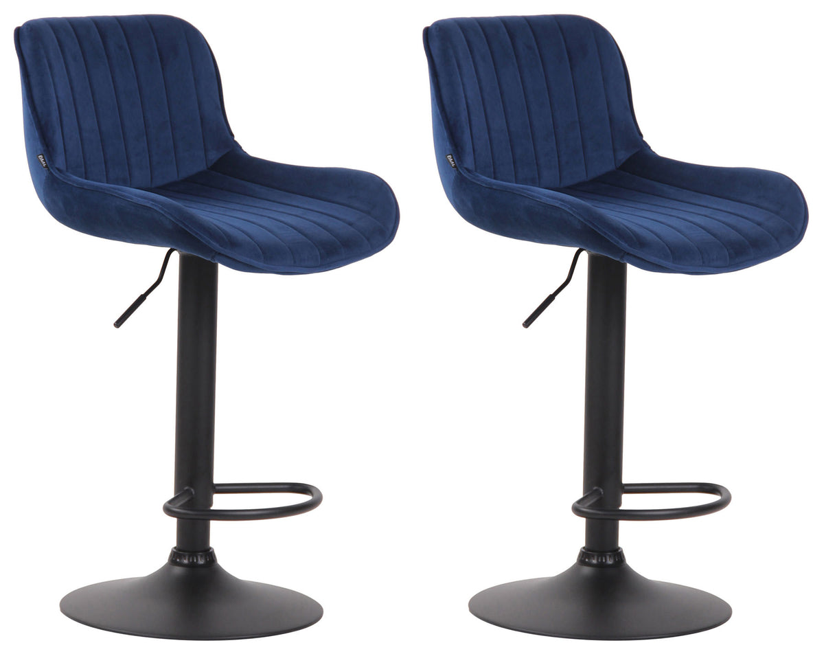 2er Set Barhocker Lentini Samt schwarz