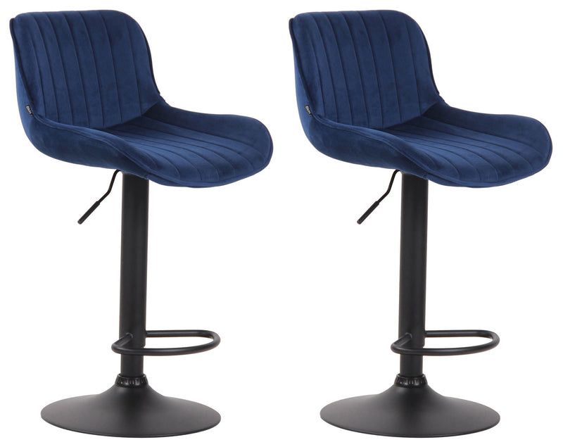 2er Set Barhocker Lentini Samt schwarz