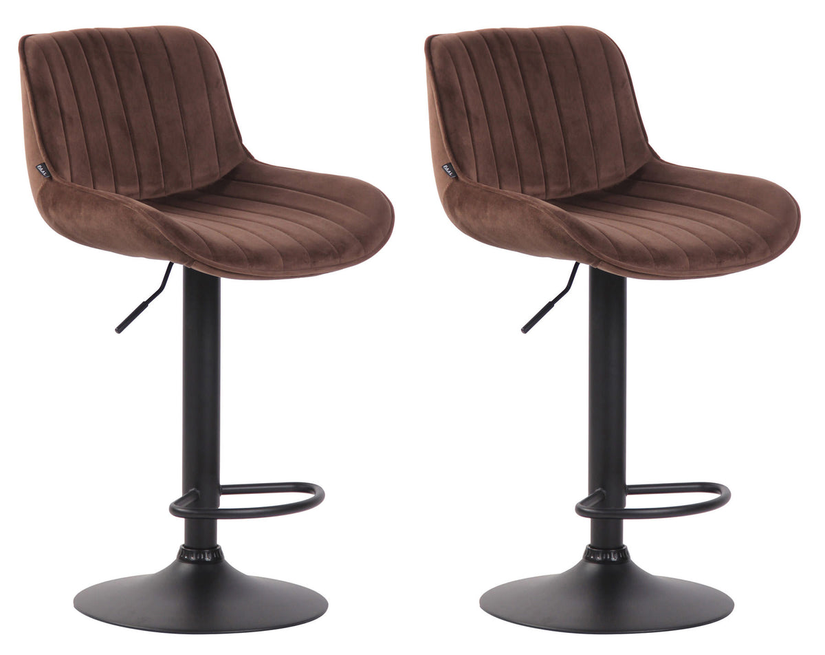 2er Set Barhocker Lentini Samt schwarz