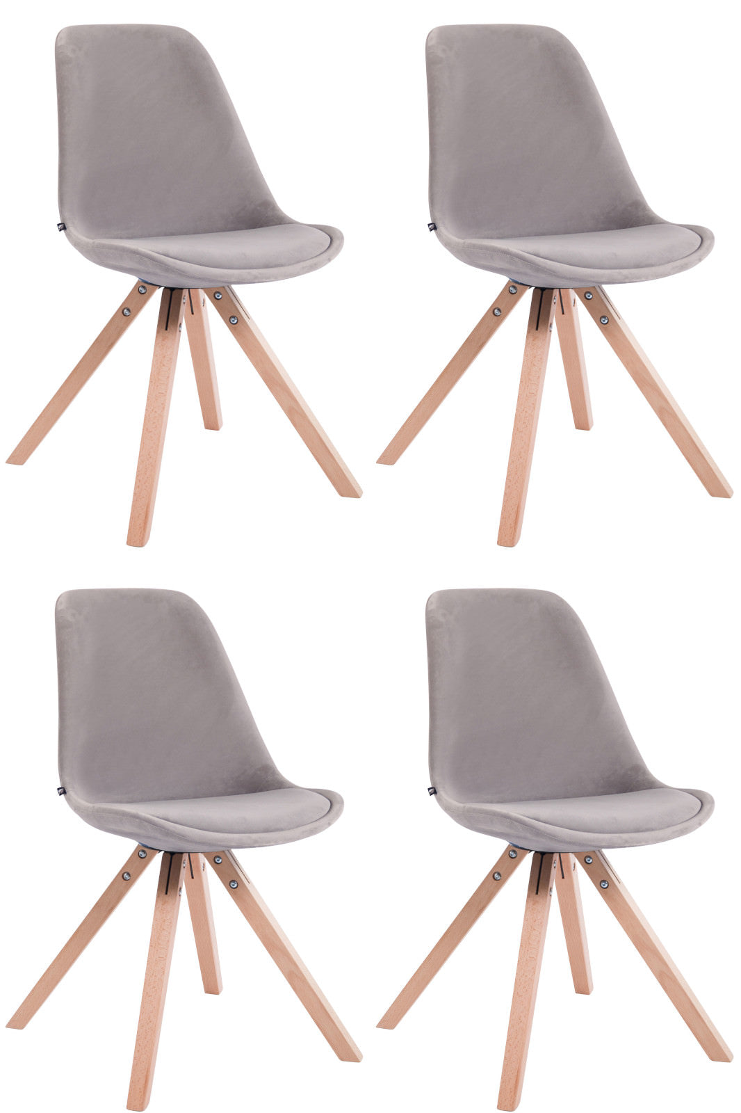 4er Set Stühle Toulouse Samt Square natura – Ansicht 17