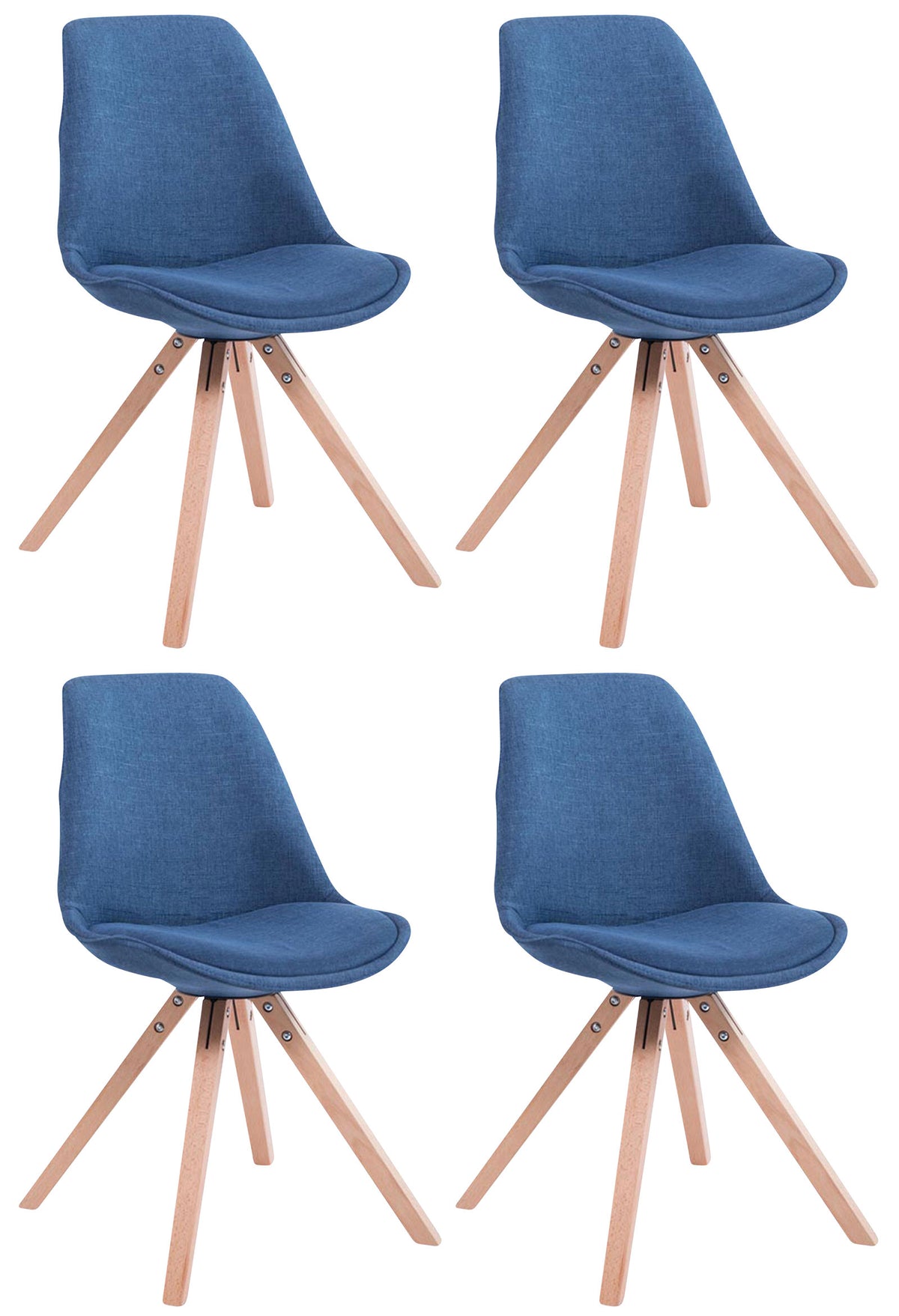 4er Set Besucherstuhl Toulouse Stoff Square Natura
