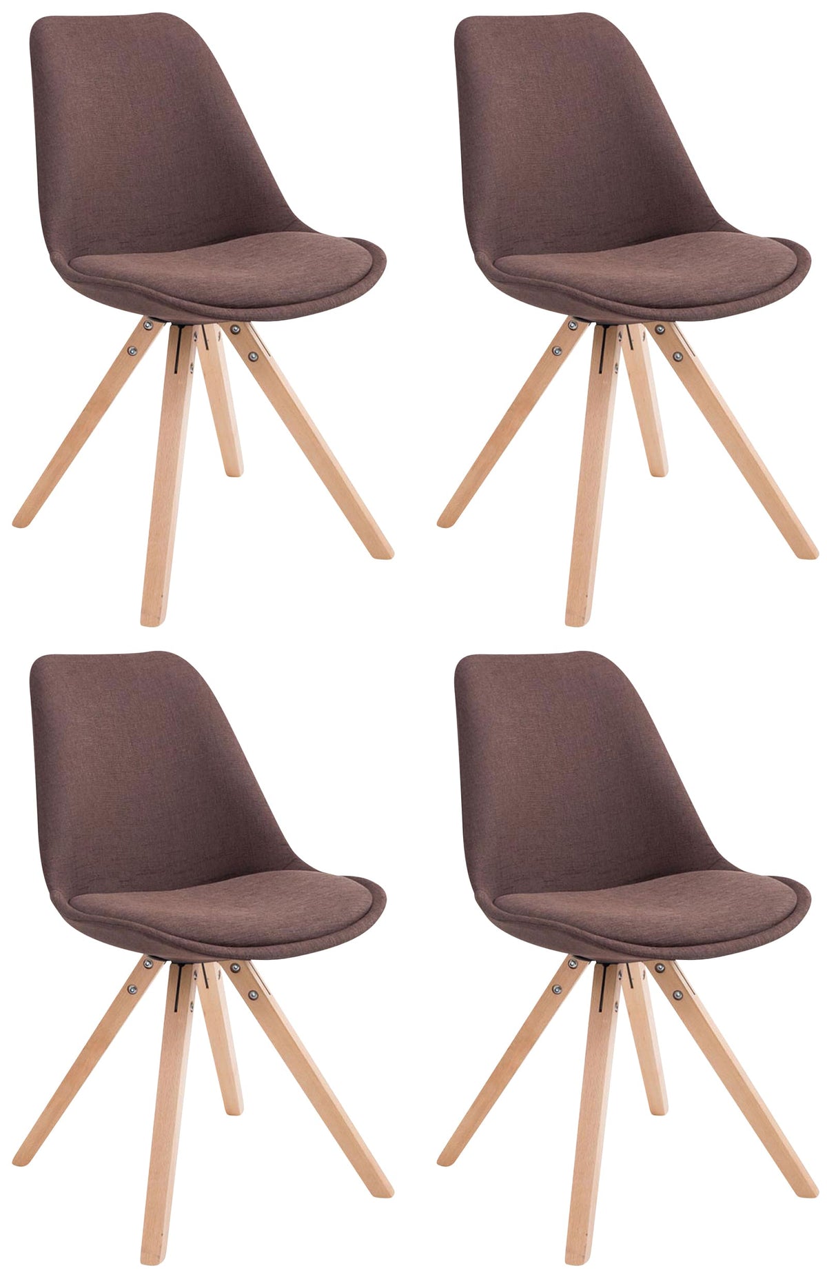 4er Set Besucherstuhl Toulouse Stoff Square Natura – Ansicht 6
