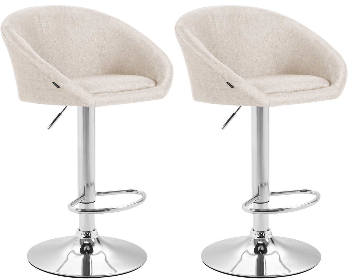 2er Set Barhocker Miami V2 Stoff chrom