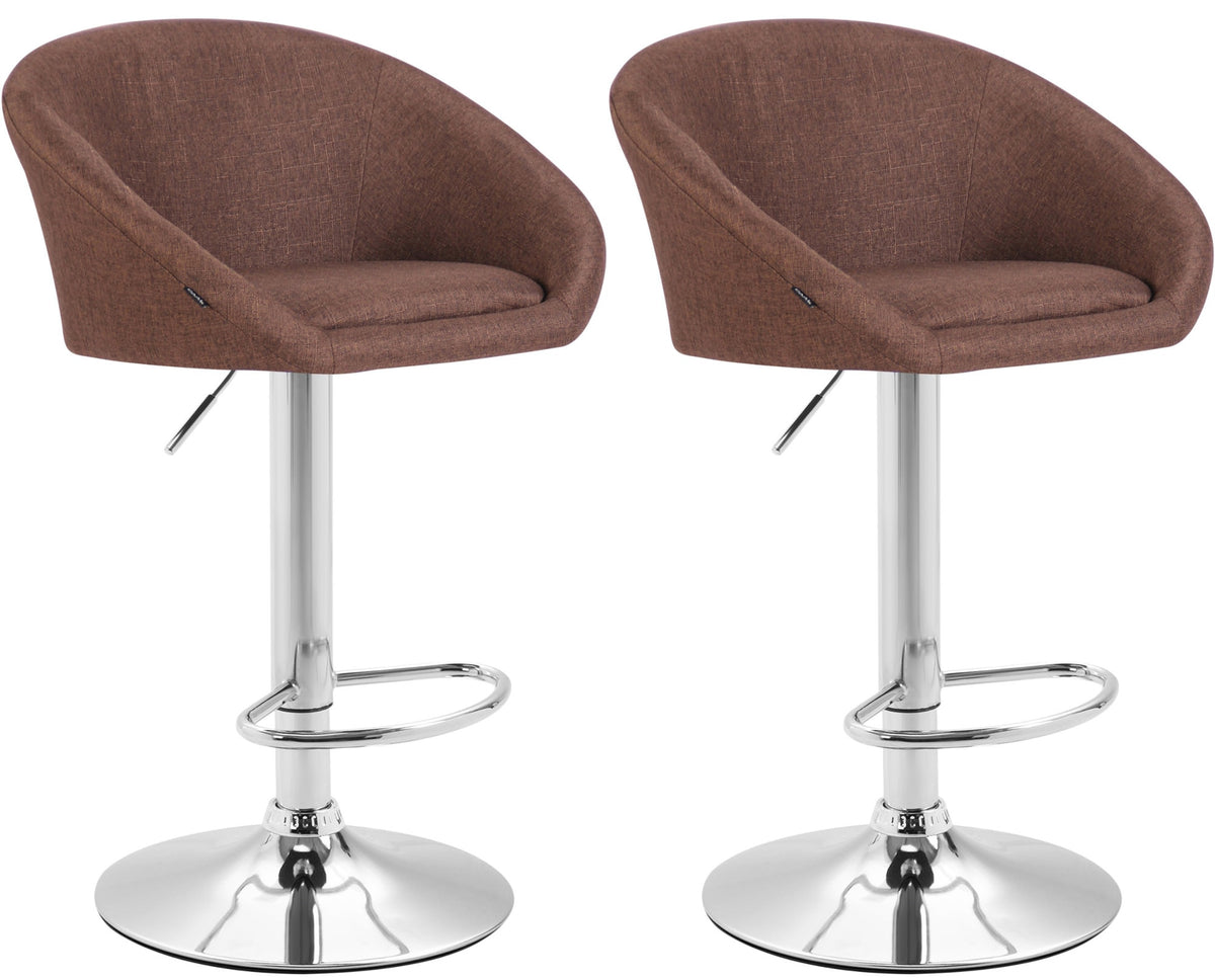 2er Set Barhocker Miami V2 Stoff chrom – Ansicht 8