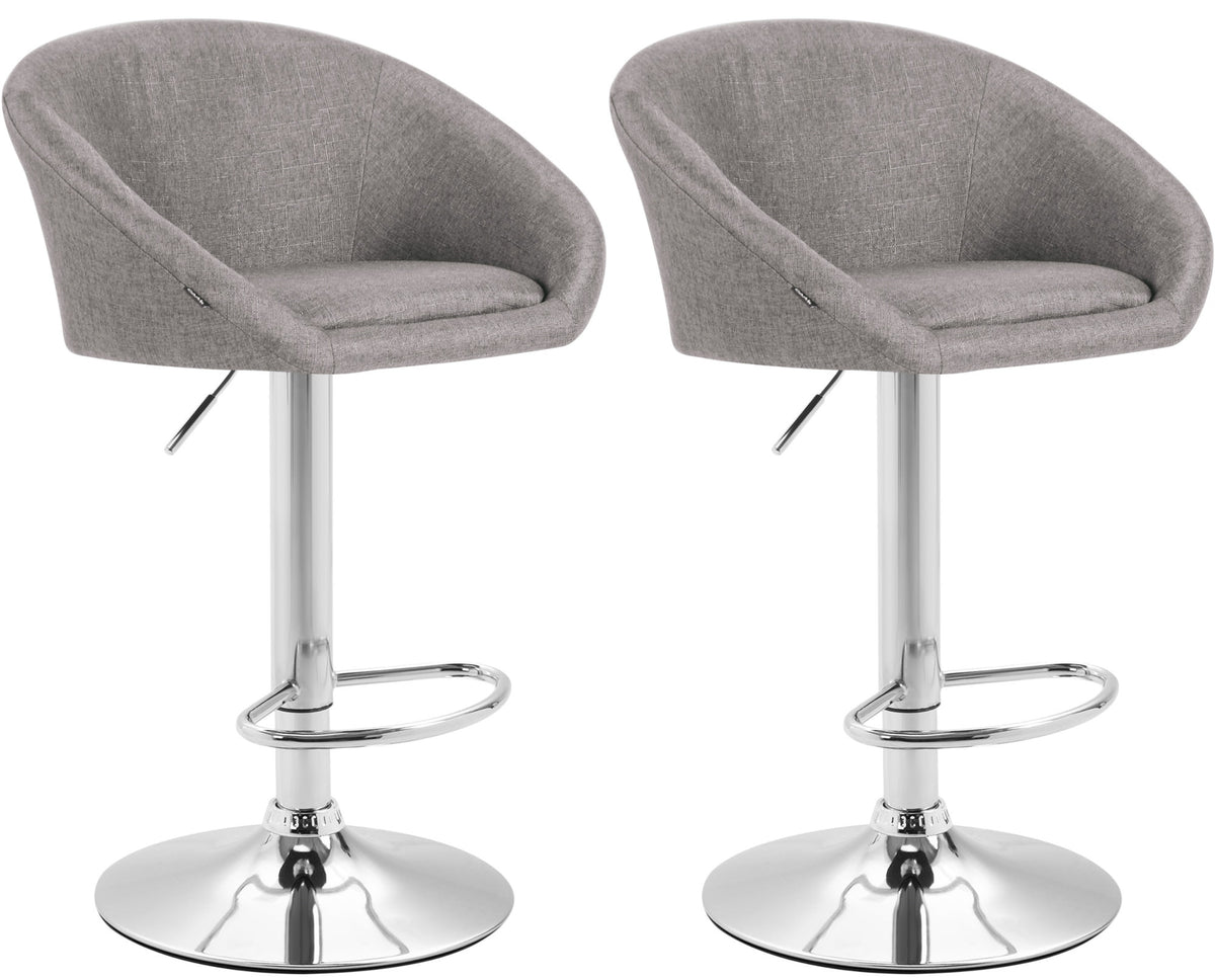 2er Set Barhocker Miami V2 Stoff chrom – Ansicht 15