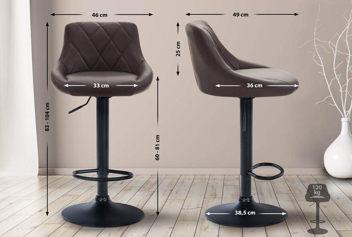 Barhocker Lazio Kunstleder schwarz – Ansicht 6