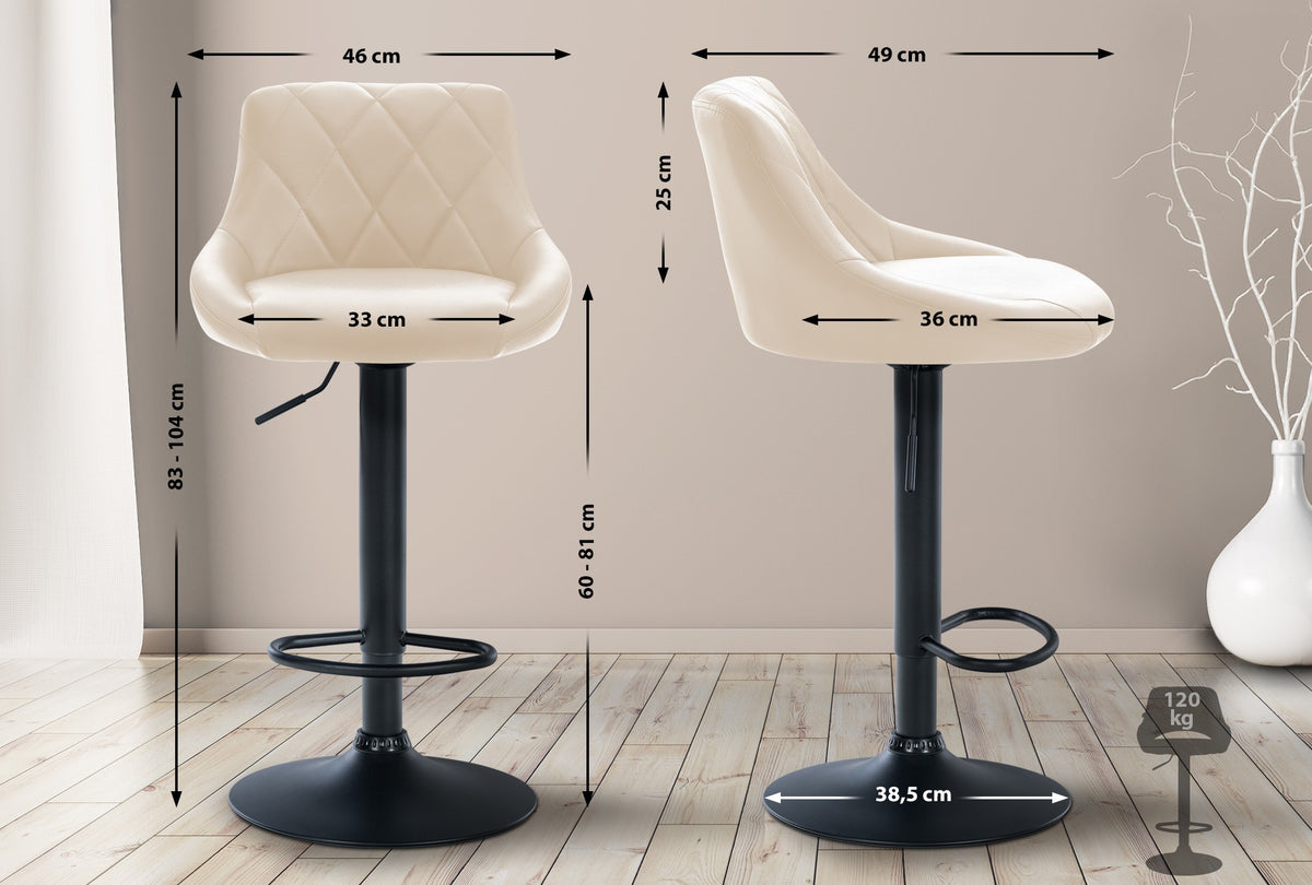 Barhocker Lazio Kunstleder schwarz – Ansicht 10