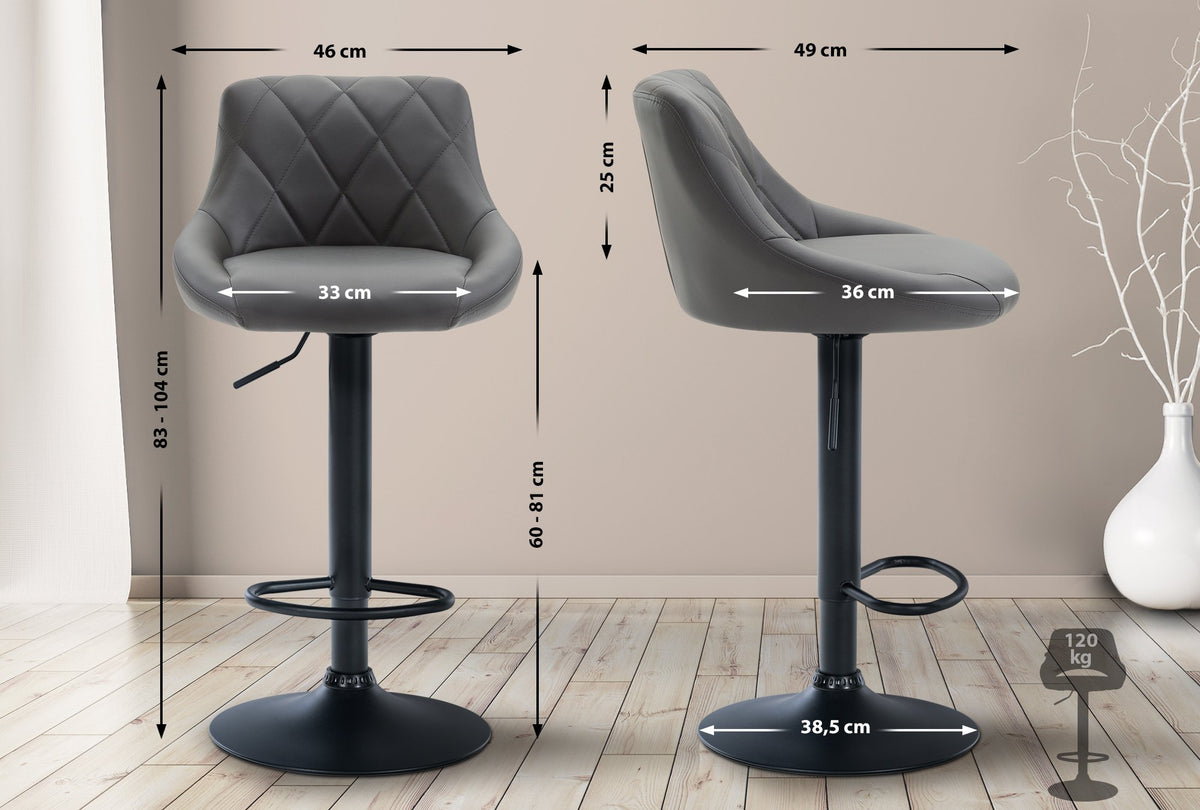 Barhocker Lazio Kunstleder schwarz – Ansicht 14