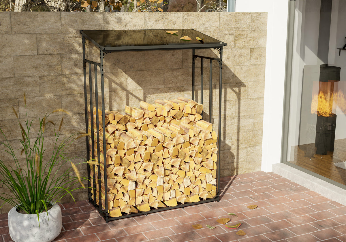Kaminholzunterstand Ruston Aluminium L – Ansicht 2
