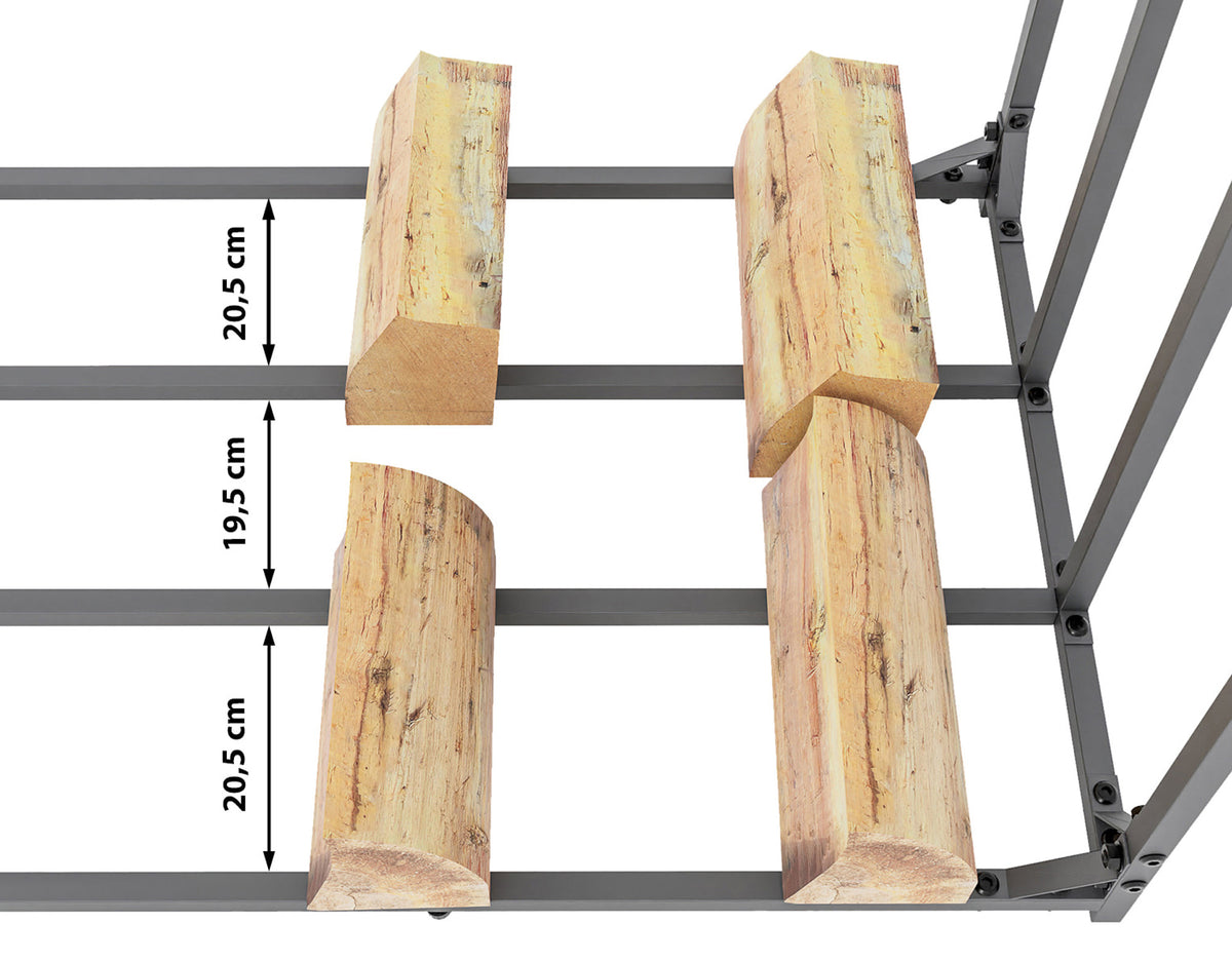 Kaminholzunterstand Ruston Aluminium XL – Ansicht 7