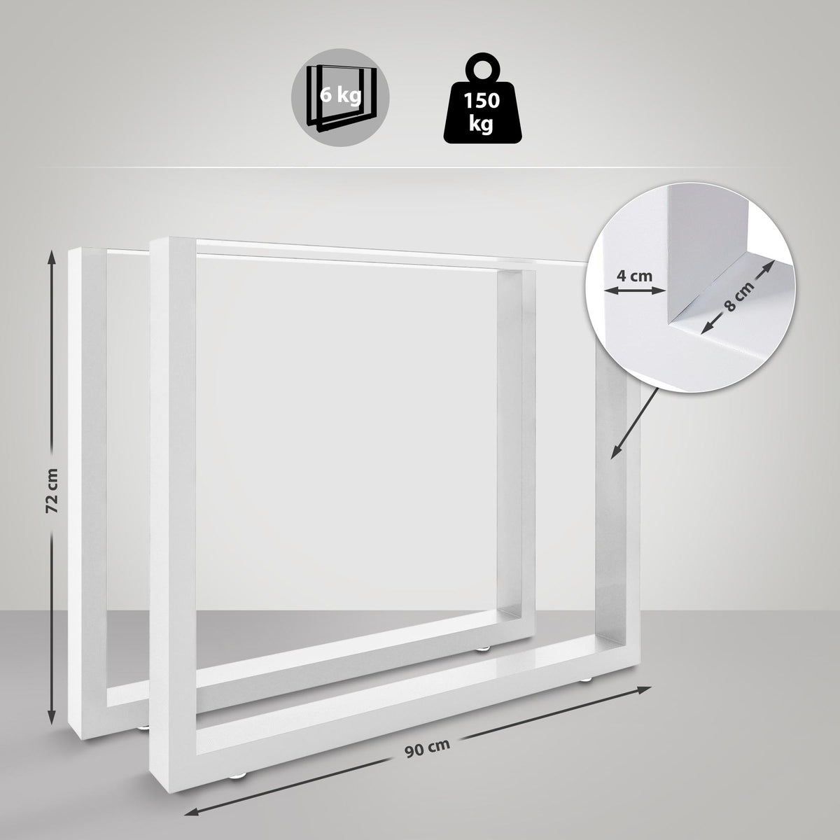 2x Tischbeine Velden 90 cm – Ansicht 9