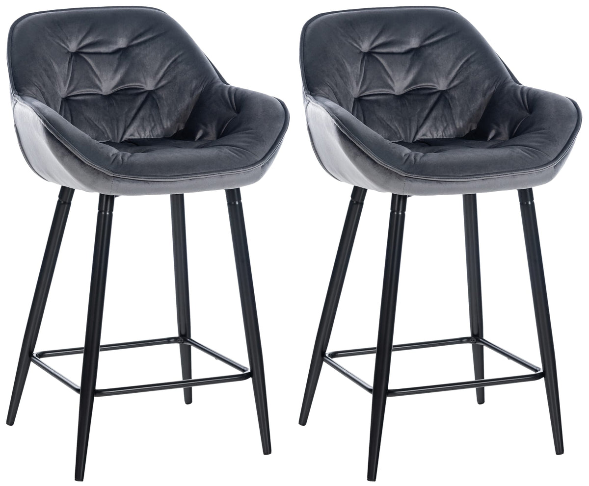 2er Set Barhocker Gibson Samt – Ansicht 6