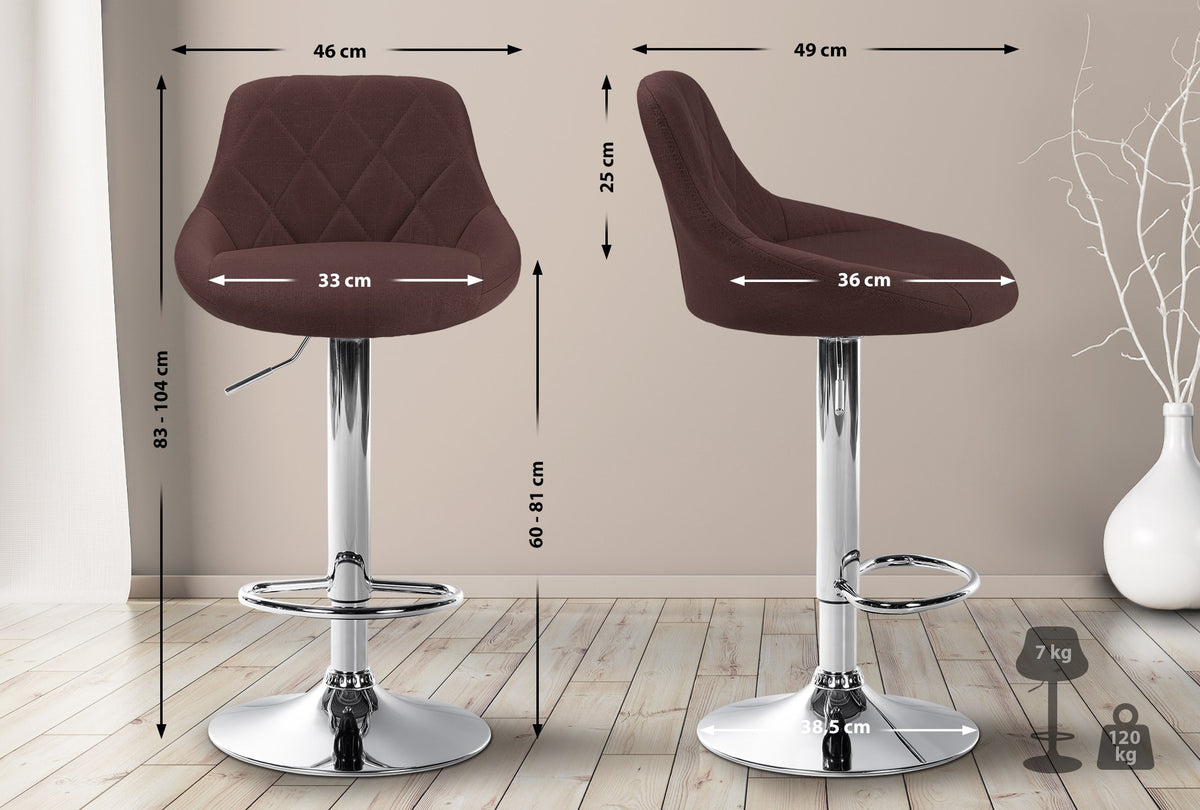 Barhocker Lazio Stoff chrom – Ansicht 10