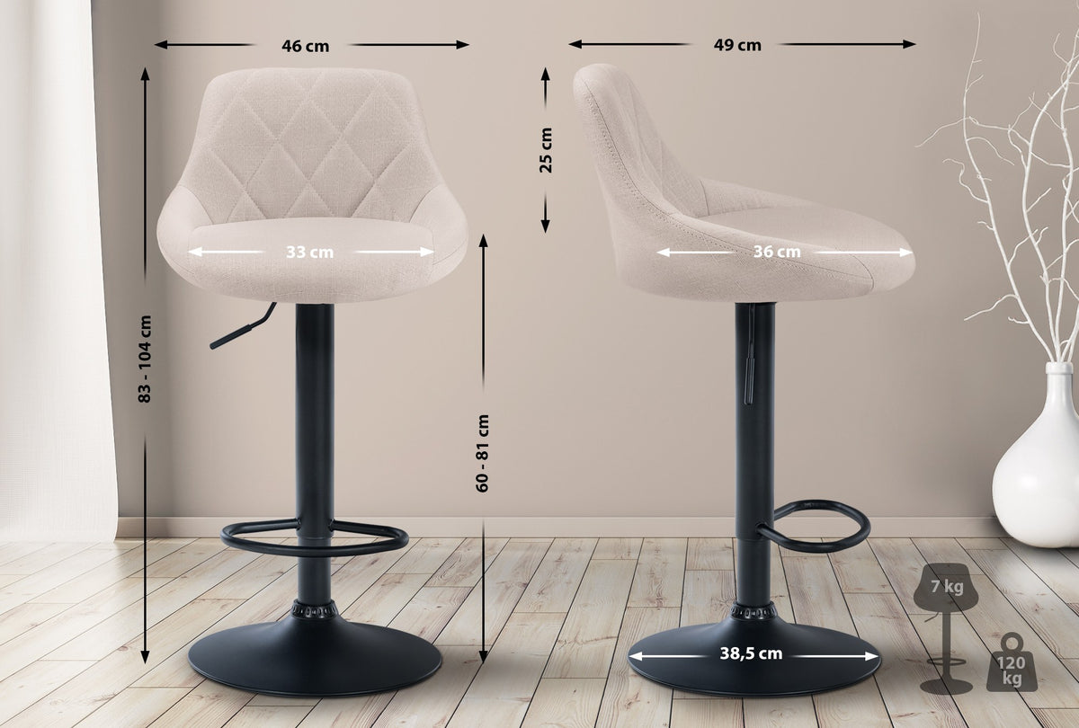 Barhocker Lazio Stoff schwarz – Ansicht 16