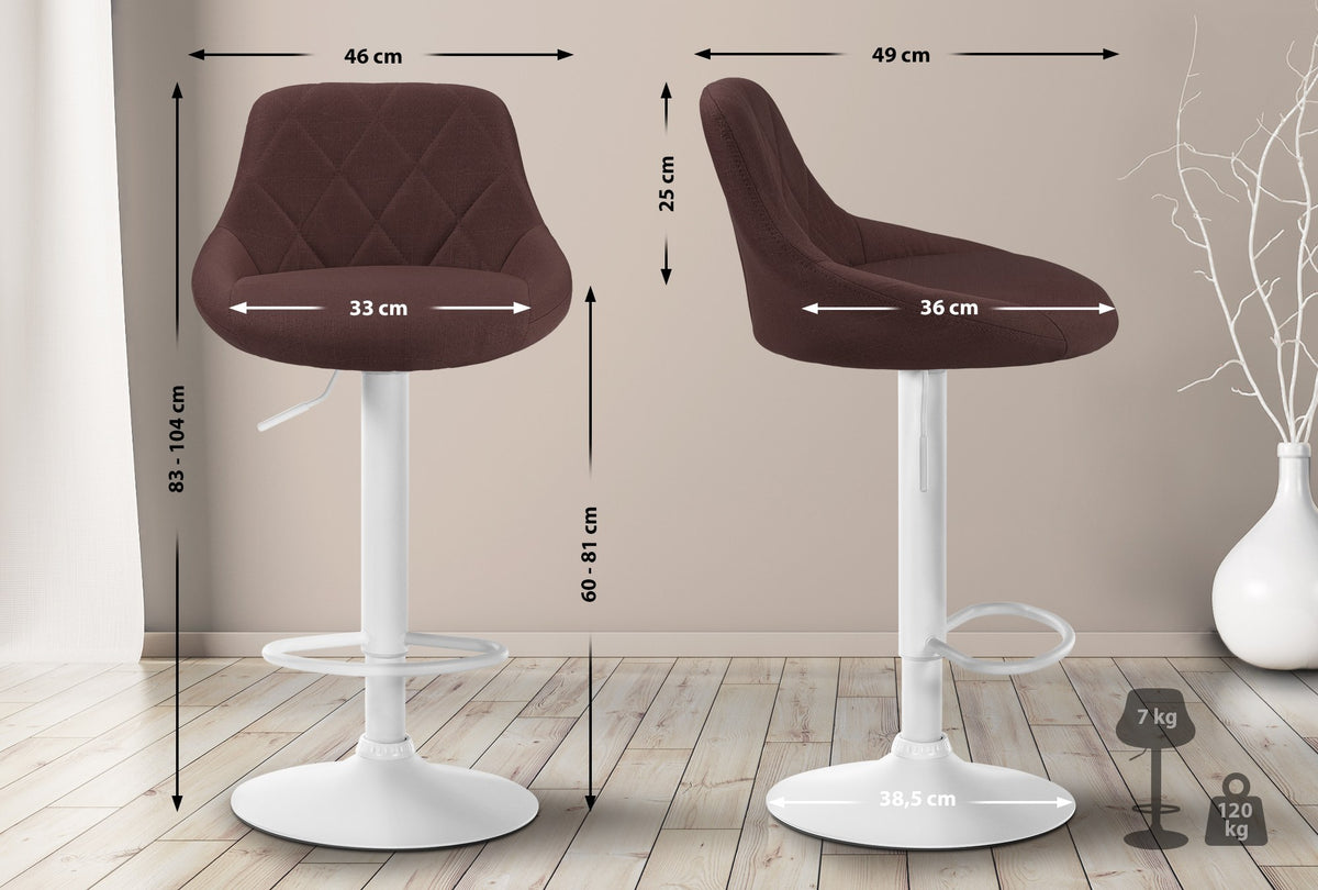 Barhocker Lazio Stoff weiß – Ansicht 9