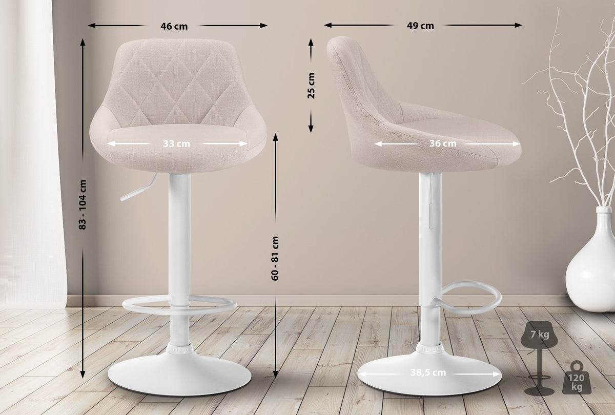 Barhocker Lazio Stoff weiß – Ansicht 16