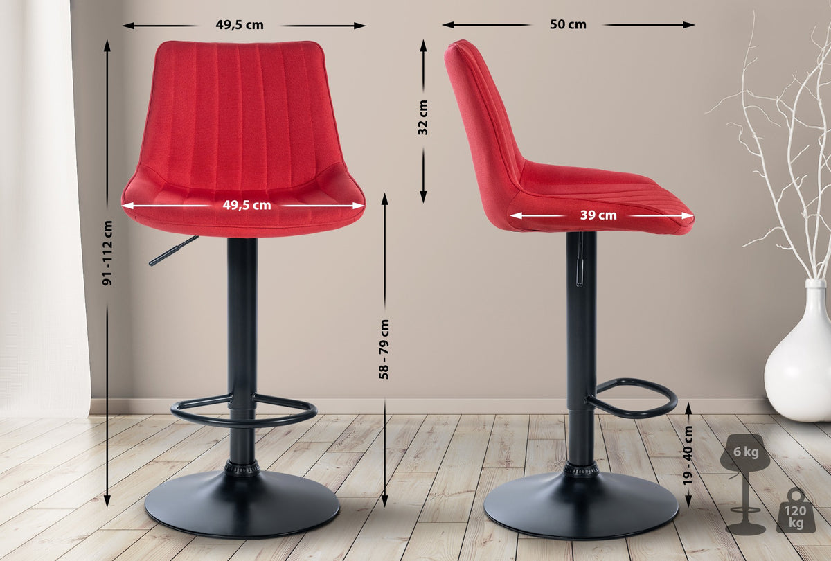 Barhocker Toni Stoff schwarz – Ansicht 2