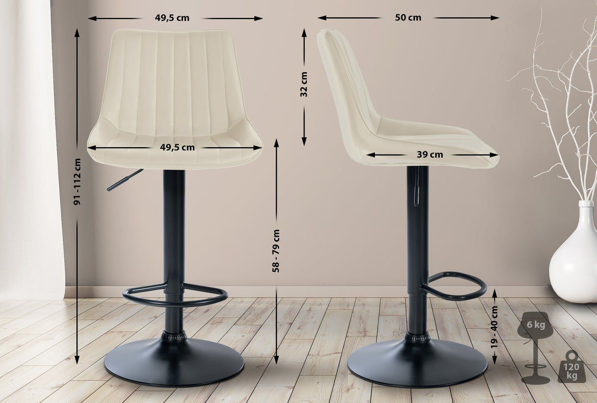 Barhocker Toni Kunstleder schwarz – Ansicht 10
