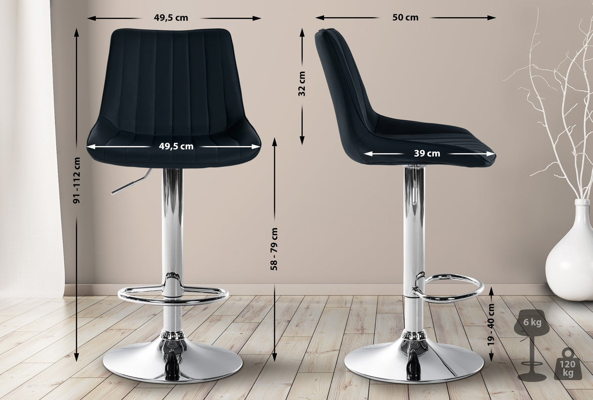 Barhocker Toni Kunstleder chrom – Ansicht 2