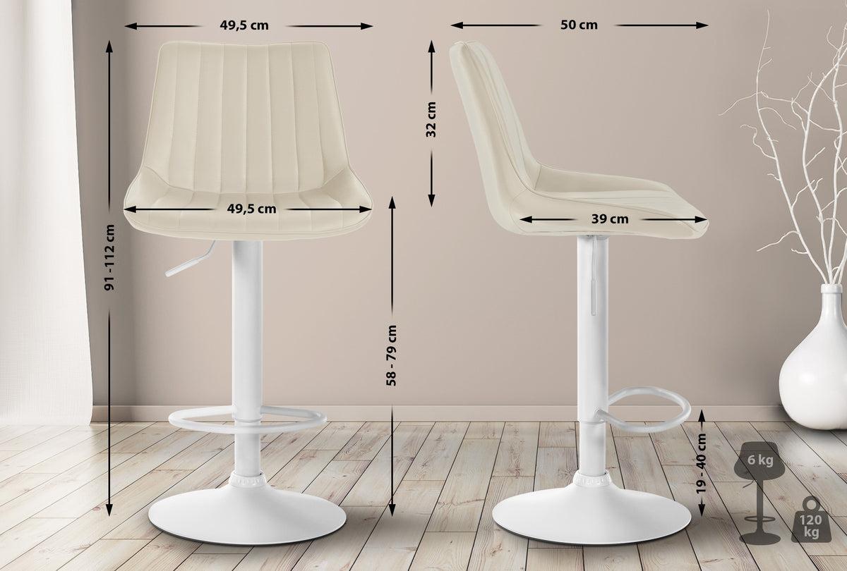 Barhocker Toni Kunstleder weiß – Ansicht 10