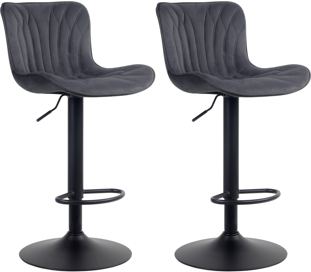 2er Set Barhocker Linus Samt – Ansicht 5