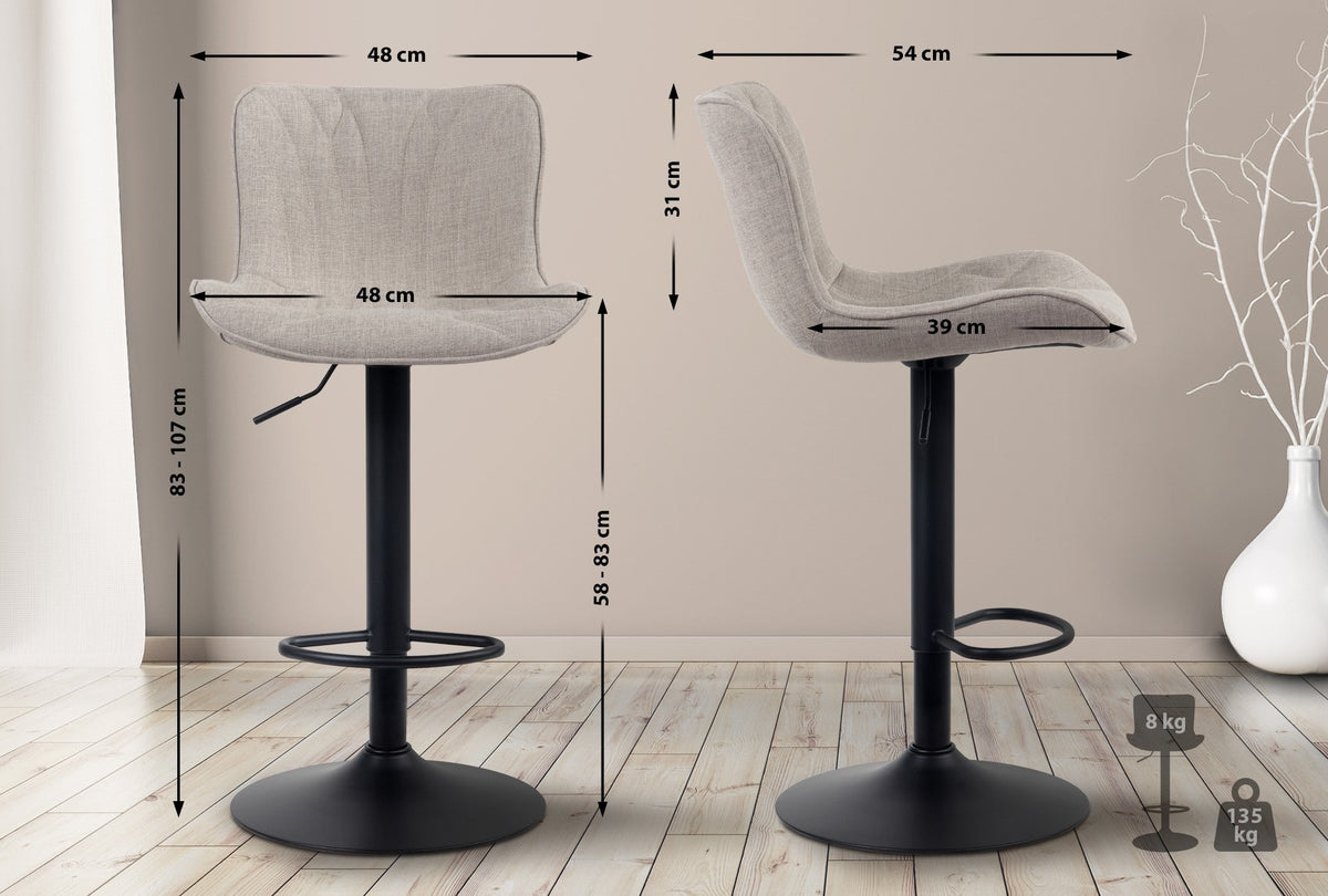 2er Set Barhocker Linus Stoff – Ansicht 2