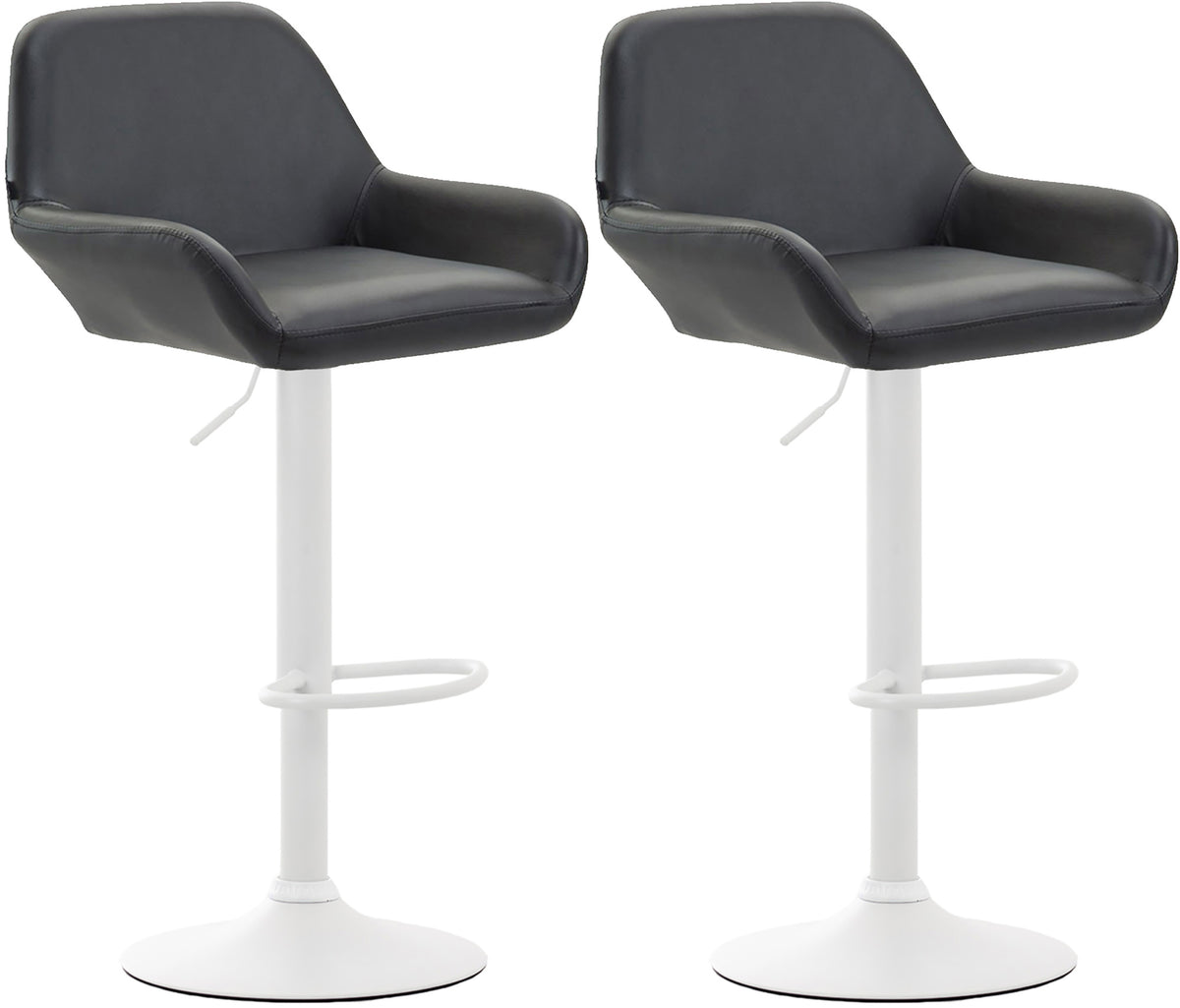 2er Set Barhocker Braga Kunstleder weiß – Ansicht 5