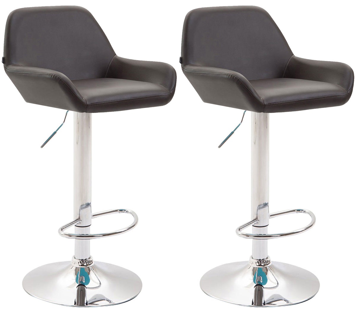 2er Set Barhocker Braga Kunstleder chrom