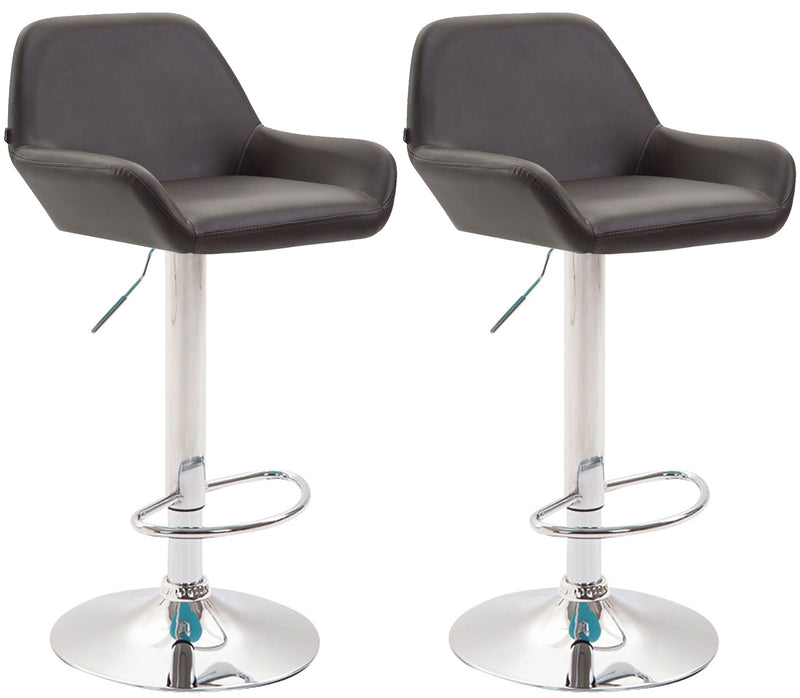2er Set Barhocker Braga Kunstleder chrom