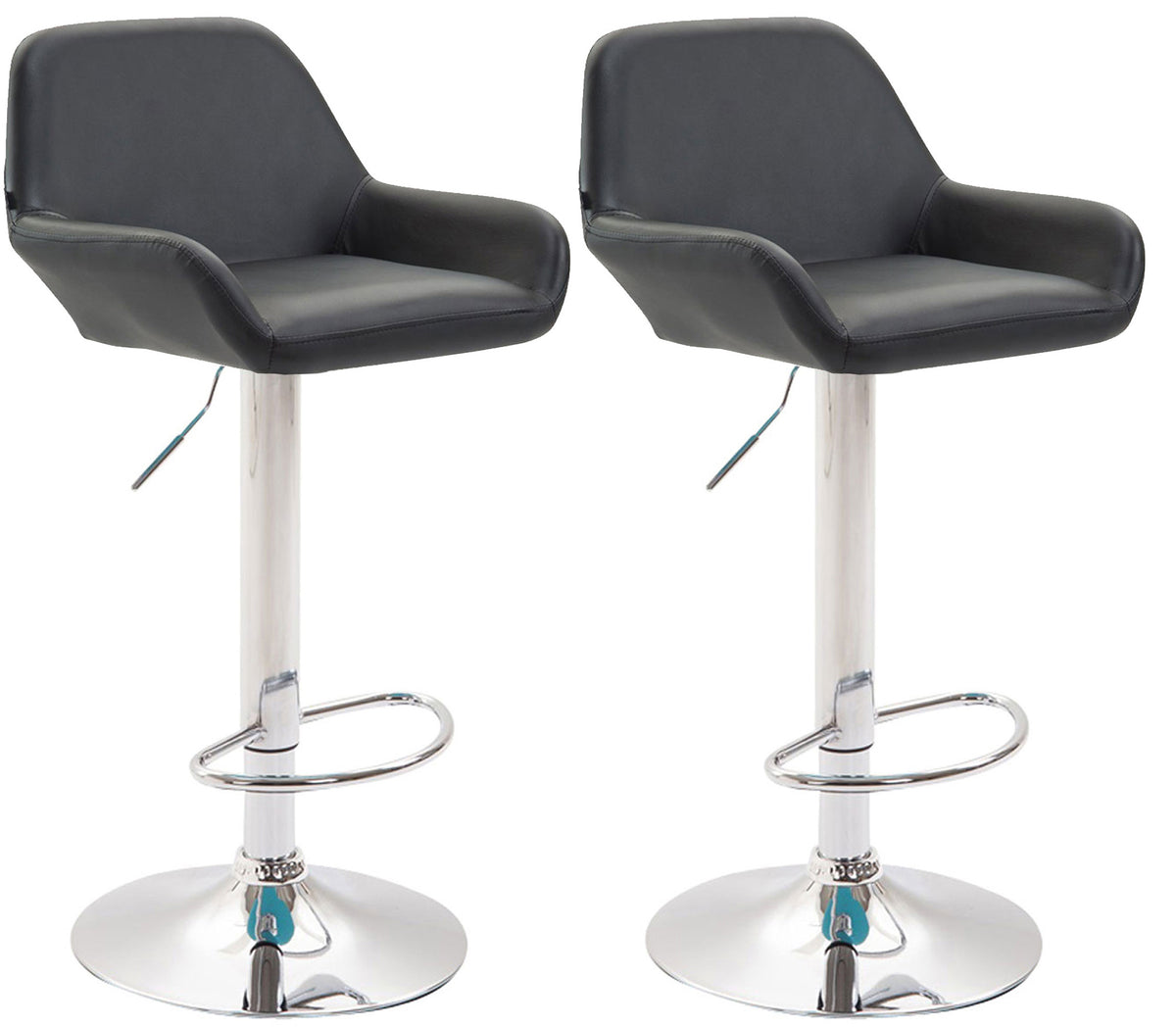 2er Set Barhocker Braga Kunstleder chrom – Ansicht 13