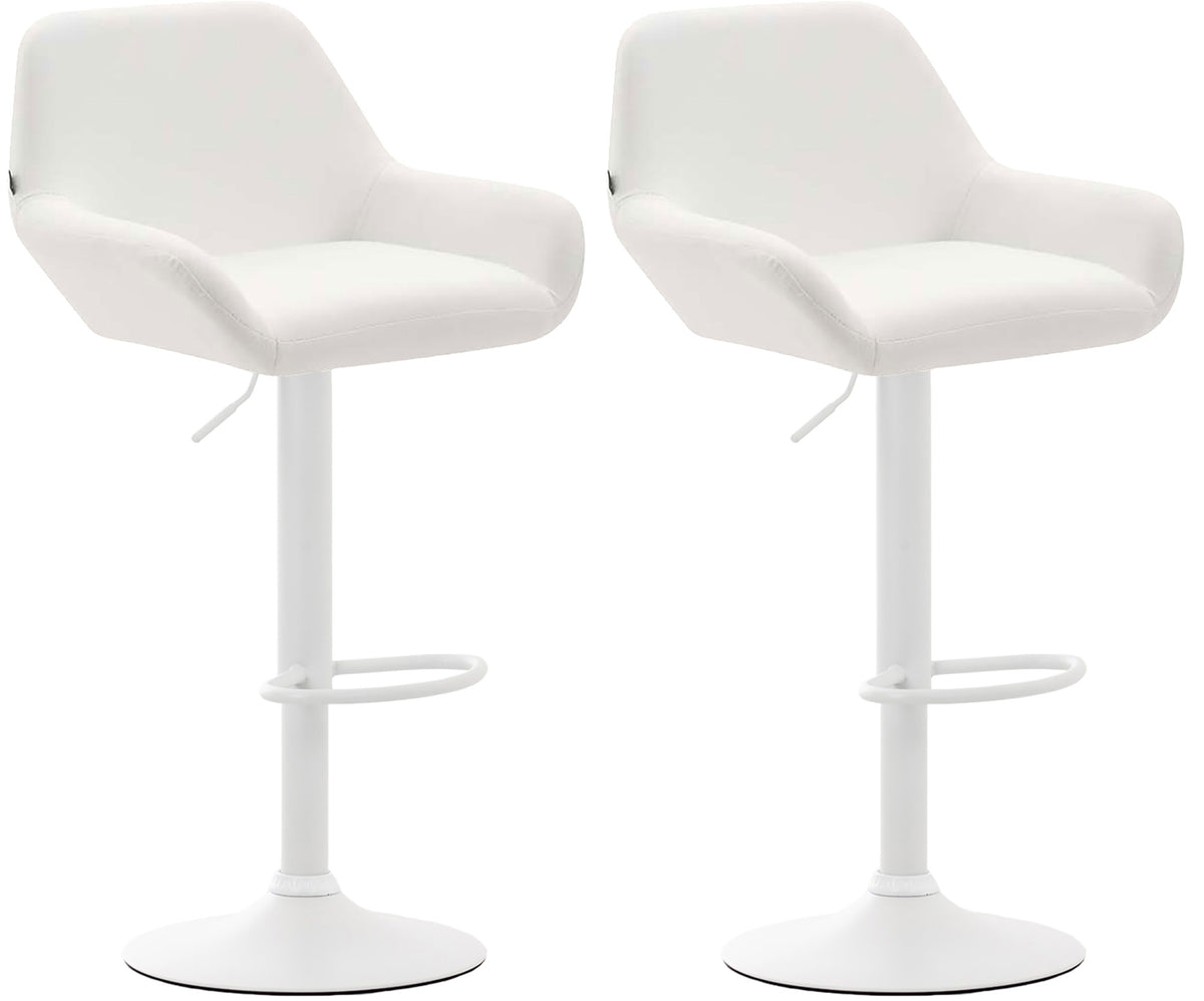 2er Set Barhocker Braga Kunstleder weiß