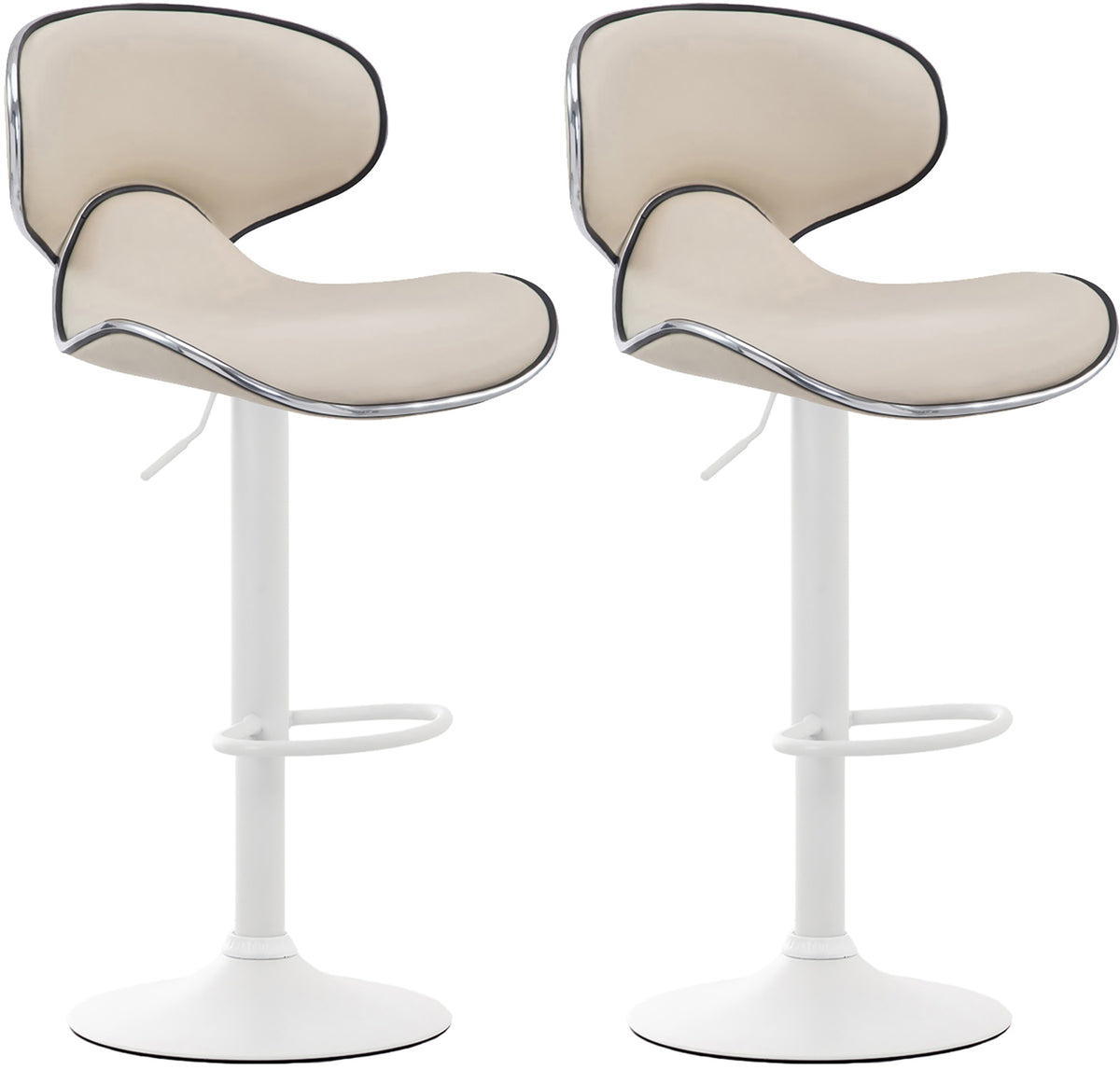 2er Set Barhocker Las Vegas V2 Kunstleder weiß – Ansicht 13